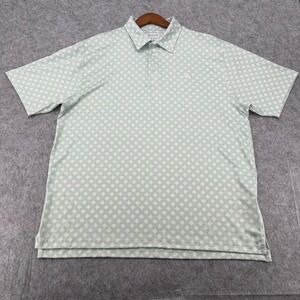 American Fit Mens XL Mint Green Diamond Geometric Performance Golf Polo Shirt
